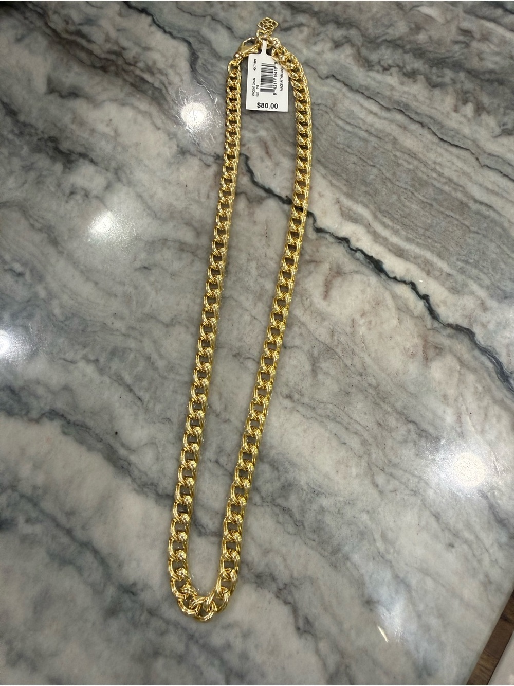 Kendra Scott Gold Vincent Necklace Chain Gold-Tone Chunky Curb Chain Necklace